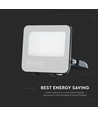 30W LED lyskaster - 185lm/W, IP65, Samsung LED chip, kald hvit, sort kabinett, utendørs
