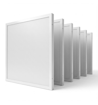6x LED-paneler 60x60 i ramme - Høyde:28mm, 40W, for direkte montering