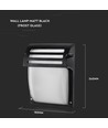 VT-754 vegglampe E27 - matt svart, matt glass