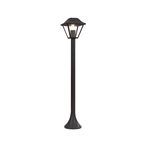 Klassisk pullertlampe E27 - matt sort, klart glass
