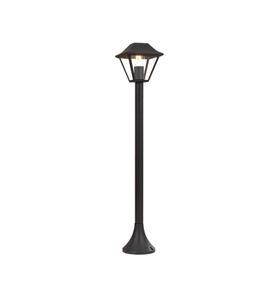 Klassisk pullertlampe E27 - matt sort, klart glass