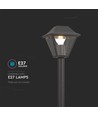 VT-845 pullertlampe E27 - matt svart, klart glass
