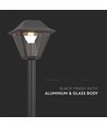 VT-845 pullertlampe E27 - matt svart, klart glass