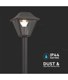 VT-845 pullertlampe E27 - matt svart, klart glass