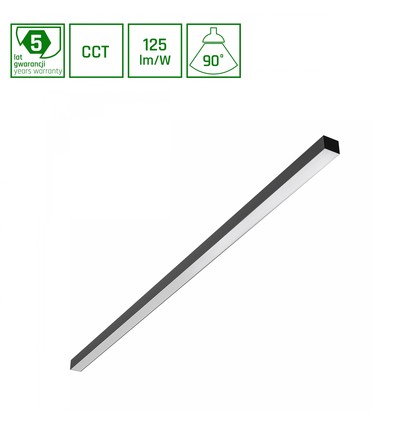 1503mm Allday Basic takarmatur 50W - 3CCT, 230V, 90°, IP20, 42x37mm, svart, PR, UGR19, LED