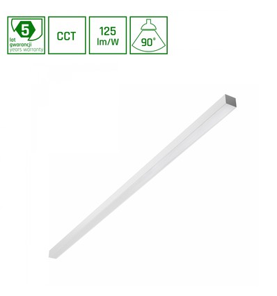 1503mm Allday Basic 50W - 3CCT, 230V, 90°, IP20, 42x37mm, hvit, pr, UGR19, LED-armatur for tak
