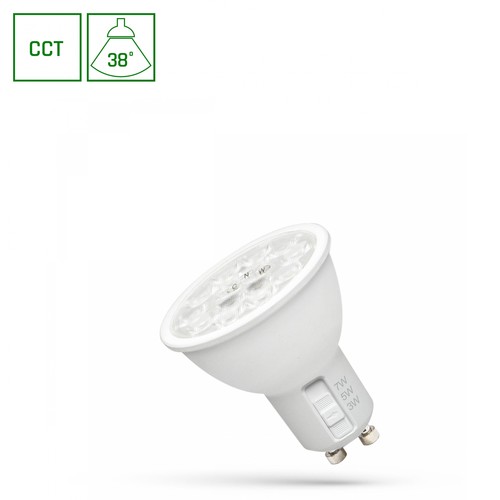 Spectrum LED 3/5/7W GU10 - 230V, CCT, 38°, med linse