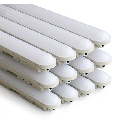 12 stk. Spectrum Limea Connect 36W LED armatur - 120cm, IP65 vanntett, 147 lm/W, gjennomgangskoblet, 230V