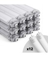 12 stk. Limea T8 LED dobbeltarmatur - Inkl. 24 stk. 24W 150cm LED-rør, IP65 vanntett