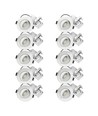 10x 7W Lavprofil innfellingsspot RA96 - Direkte i isolasjon, dimbar, Hull: Ø6,8 cm, Mål: Ø9,3 cm