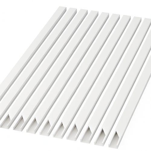 10 stk. 20x10 Kabelkanal med tape - Hvit, 20x10mm, lengde 2m