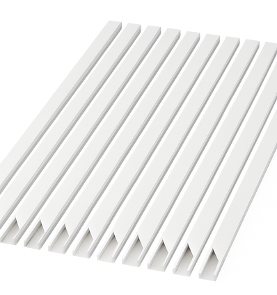 10 stk. 20x10 Kabelkanal med tape - Hvit, 20x10mm, lengde 2m