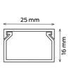 10 stk. 25x16 Kabelkanal med tape - Hvit, 25x16mm, Lengde 2m