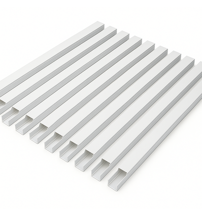 10 stk. 25x16 Kabelkanal med tape - Hvit, 25x16mm, Lengde 2m