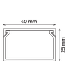 10 stk. 40x25 Kabelkanal med tape - Hvit, 40x25mm, Lengde 2m