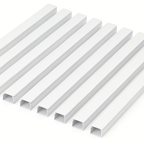10 stk. 40x25 Kabelkanal med tape - Hvit, 40x25mm, Lengde 2m