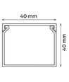 10 stk. 40x40 Kabelkanal med tape - Hvit, 40x40mm, Lengde 2m