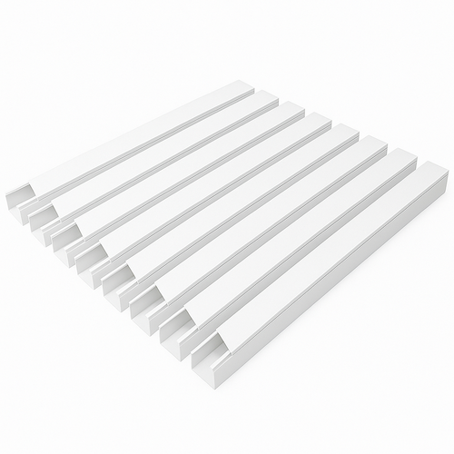 10 stk. 40x40 Kabelkanal med tape - Hvit, 40x40mm, Lengde 2m