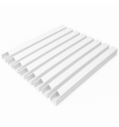 10 stk. 40x40 Kabelkanal med tape - Hvit, 40x40mm, Lengde 2m