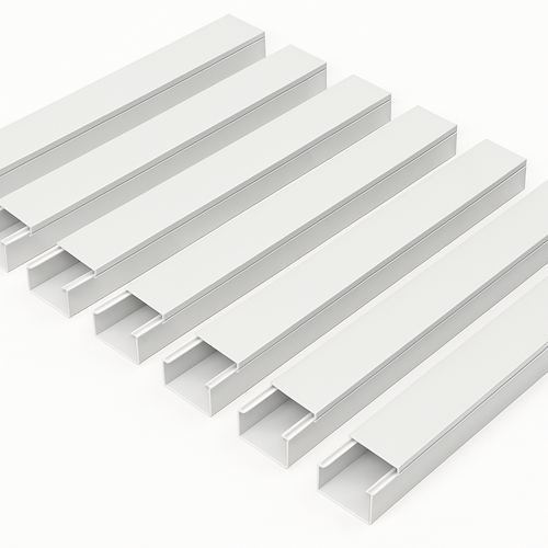 10 stk. 60x40 Kabelkanal med tape - Hvit, 60x40mm, Lengde 2m