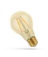 E27 4,9W LED-pære - A60, filament, ravfarget glass, ekstra varm