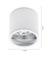 Taklampe AR111, GU10 - IP44, hvit, aluminium, uten lyskilde