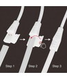 5m 230V RA93 vanntett HiCri slim COB strip - Inne/Ute, IP67, 296 LED, 10W/m, tape på baksiden