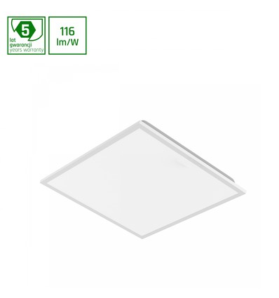 600x600x32 Algine panel 40W - nøytral hvit, 230V, 120°, IP40, hvit, Mesh