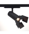 30W 3-faset DALI dimbar RA90 skinnespot - Sort, med barndoor/klaffer, bikubegitter