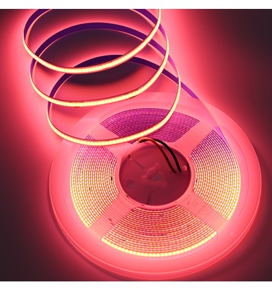 10m 9W/m Rosa COB-LED-stripe - 24V DC, IP20, 320 LED/m