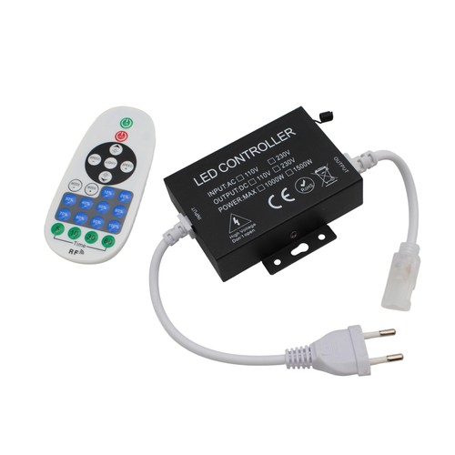 230V trådløs dimmer - Inkl. endestykke, til 230V (Slim COB), minnefunksjon, maks 80 m