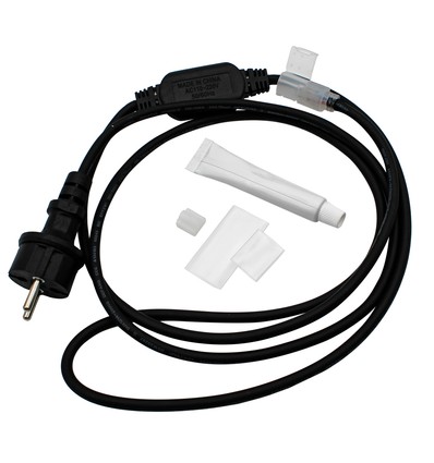 Vanntett kontakt til 230V LED-strip (Slim COB) - 2 meter, inkl. endestykke, 230V