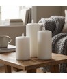 3-pakning hvite LED stearinlys, flammeeffekt - Ø2,2cm, Høyde: 24,5cm, kronelys, inkl. fjernkontroll, timer