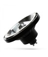 GU10 10W LED-spot - AR111, 20° spredning, 5 års garanti, sort hus