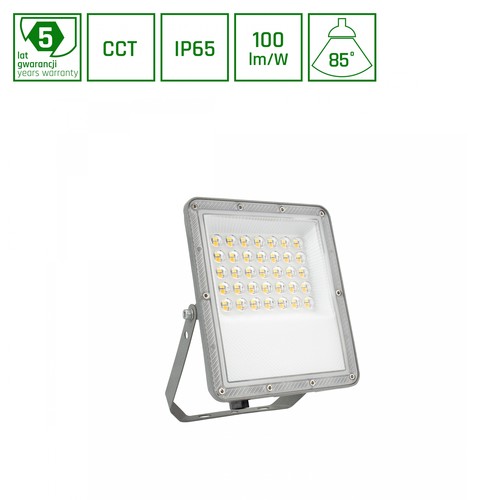 30W NOCTIS MAX CCT lyskaster - IP65, Grå, Justerbar CCT, utendørs