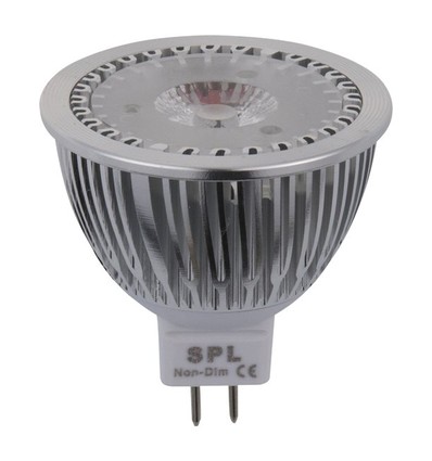 GU5.3 4W LED-pære, 12-25V - 410lm, MR16, 4000K, AC/DC
