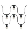 10m lyslenke til fest, kan forlenges - IP44, sort kabel, uten lyskilder
