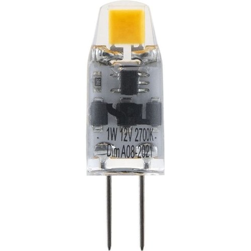 G4 1,1W LED-pære, 12V - 80lm, COB, dimbar, 2200K, klart glass
