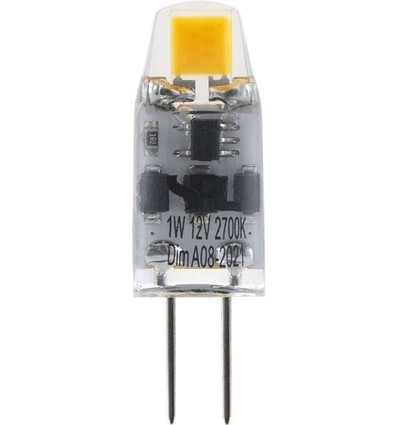 G4 1,1W LED-pære, 12V - 80lm, COB, dimbar, 2200K, klart glass