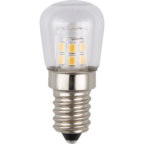 E14 2W LED kjøleskapspære - 5,1cm, klar, 2700K