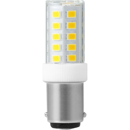 BA15d 3,5W LED-rør - 5,2cm, 380lm, klart glass, 3000K