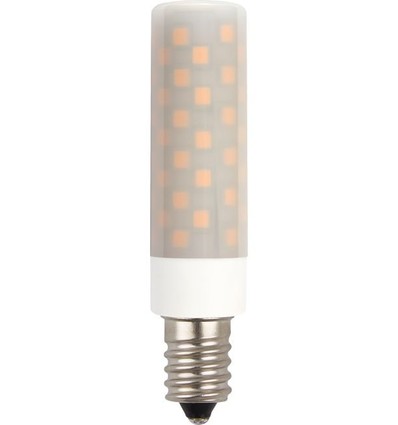 E14 6W LED rørpære - 8cm, 660lm, dimbar, opalt glass
