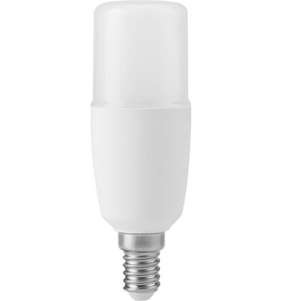E14 5W LED rørpære, 10,8cm - 95-265V, 640lm, opalt glass