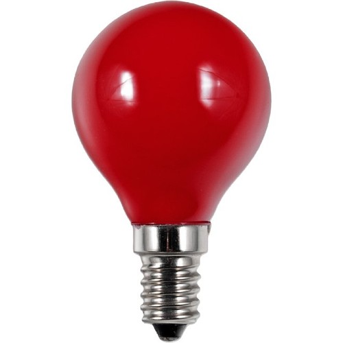 E14 1W LED kronepære - G45, Rød, Party Colour Premium