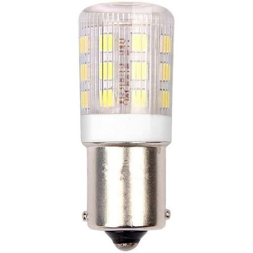 BA15s 3W LED rørpære, 10-24V - 4,5cm, 250lm, klart glass, varmhvit