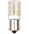 BA15s 3W LED rørpære, 10-24V - 4,5cm, 250lm, klart glass, varmhvit