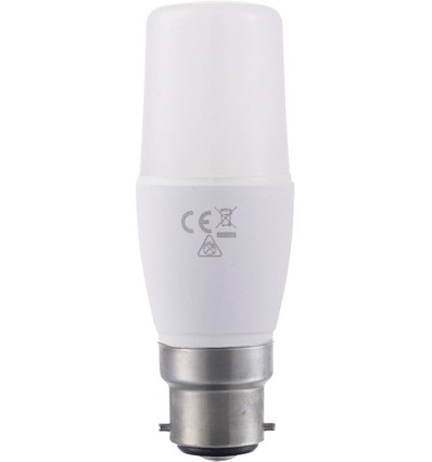 B22d 8W LED-pære - 11,8cm, 95-265V, opalt glass, 810lm, 3000K
