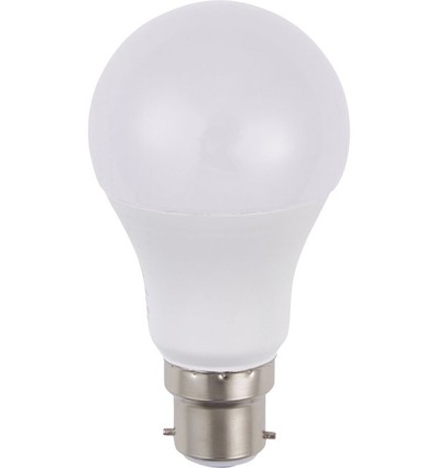 BA22d 5,5W LED-pære, 12-60V - A60, 600lm, opalt glass, 3000K