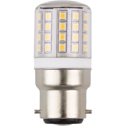 BA22d 4,5W LED-rør, 24-30V - 5,8cm, 550lm, 3000K, klart glass, AC/DC