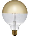 E27 4W dimbar LED kronepære - G125, Globe Top Mirror, gull, 2500K, filament